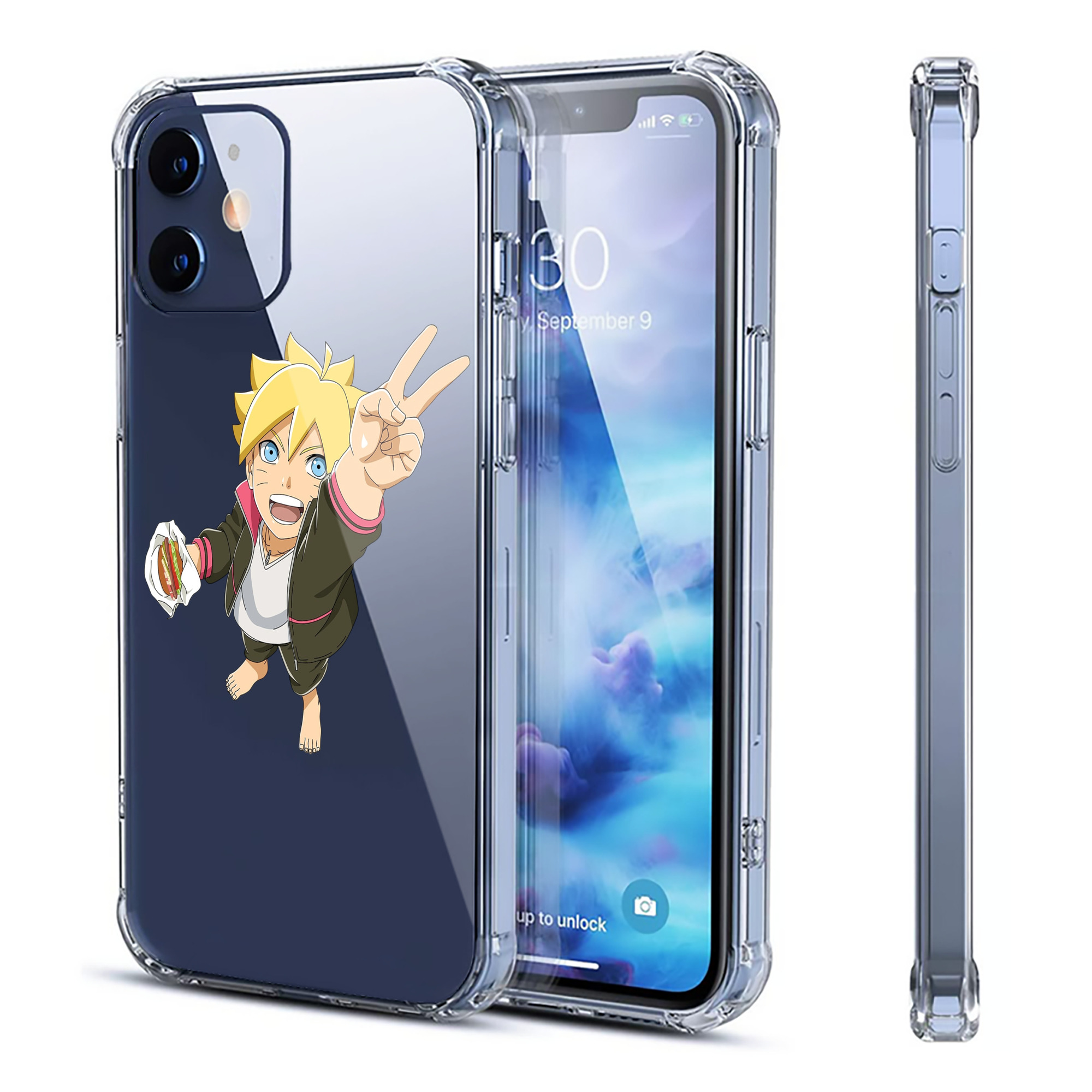 （画像用） NARUTO -ナルト- うずまき ボルト Uzumaki Boruto 【iPhone 12シリーズ対応】透明スマホケース（クリアソフトケース）
